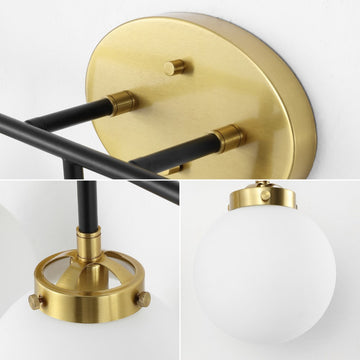 Caleb Brass Vanity Wall Sconce Frosted